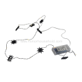 Wooden Spider Halloween String Lights 8 Pack